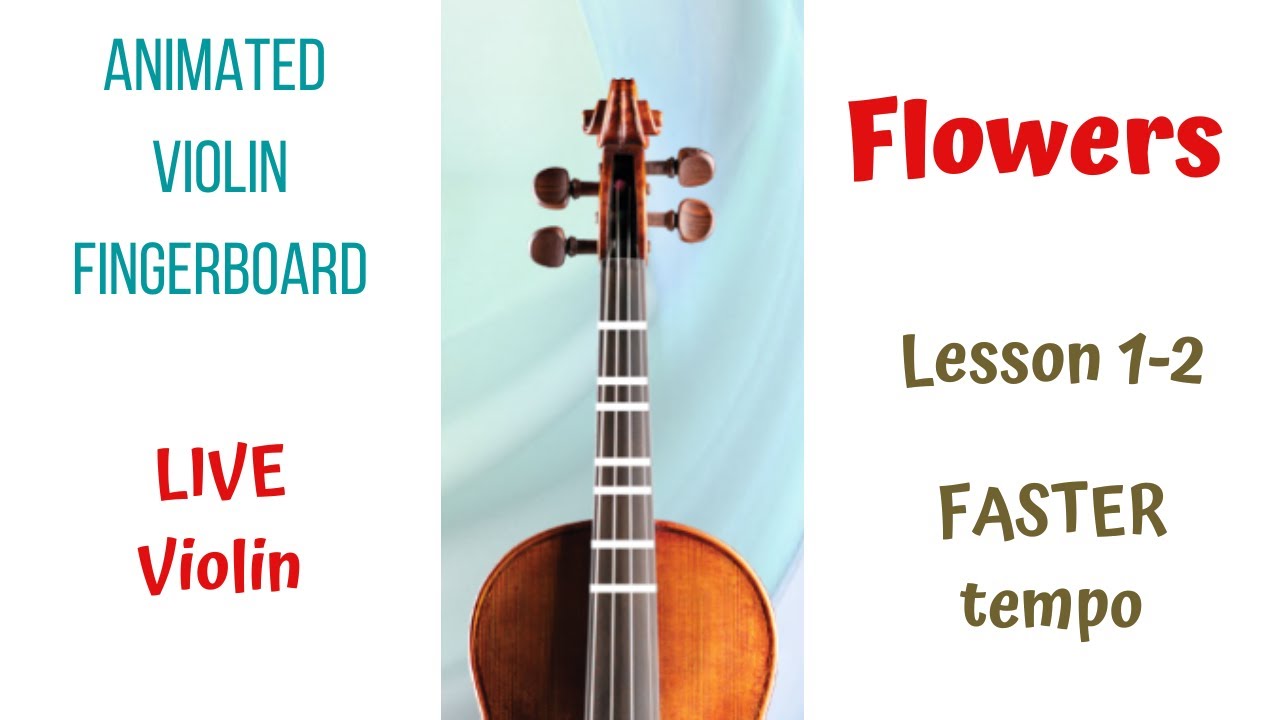 🌼 FLOWERS by Miley Cyrus | LIVE Violin Cover 🎻|Animated Violin FINGERBOARD |Lesson 1-2| FASTER TEMPO