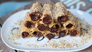 Baklava Rolls (Nutella Cream) بقلاوة بالنيوتلا