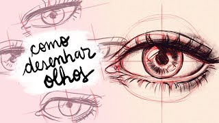 Como fazer olhos passo a passo  Desenho de desenho animado, Olhos