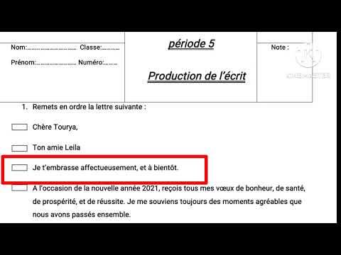 3ème année collège contrôle N4 la production écrite الثالثة إعدادي الفرض الرابع الدورة الأولى