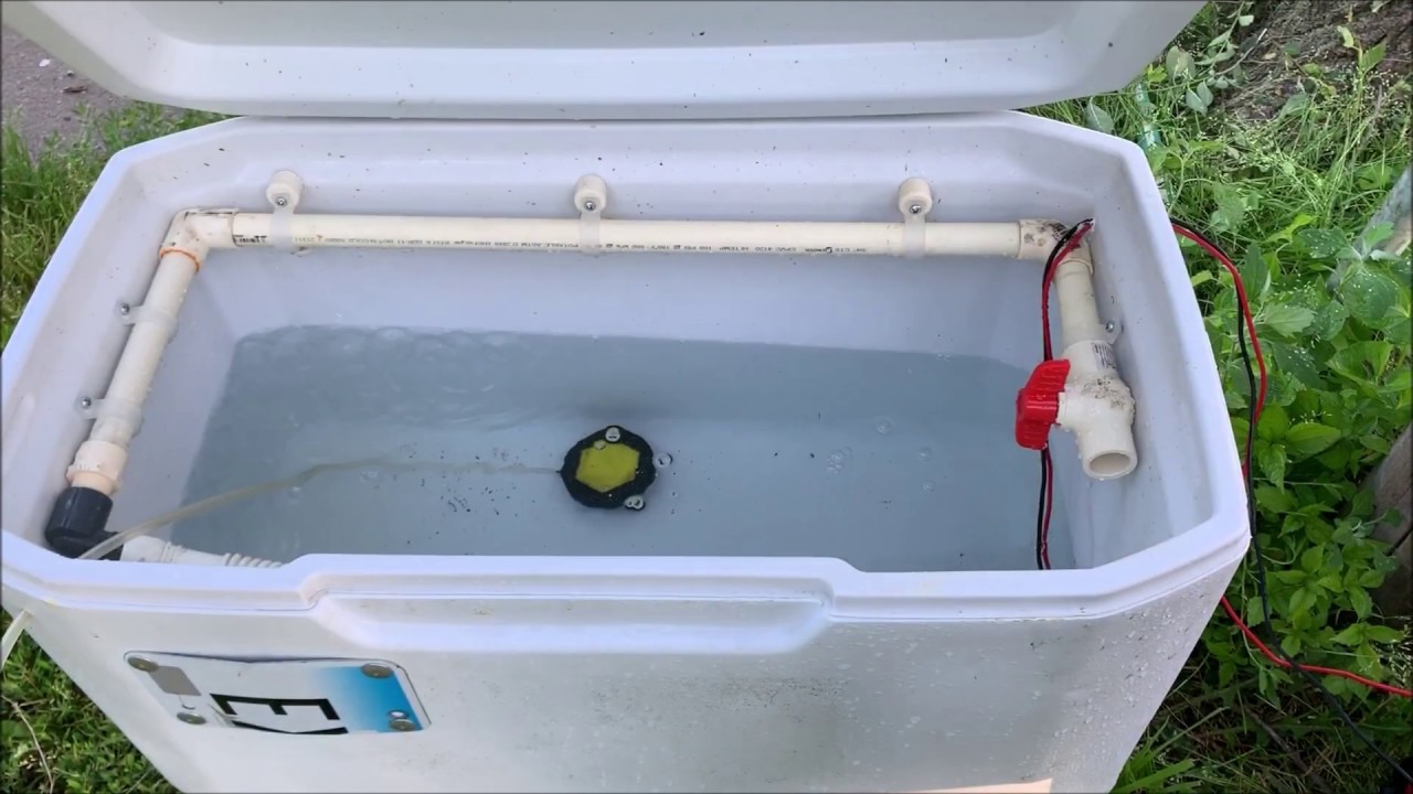 DIY Fish Live well low budget high return on value Coleman cooler  Conversion 