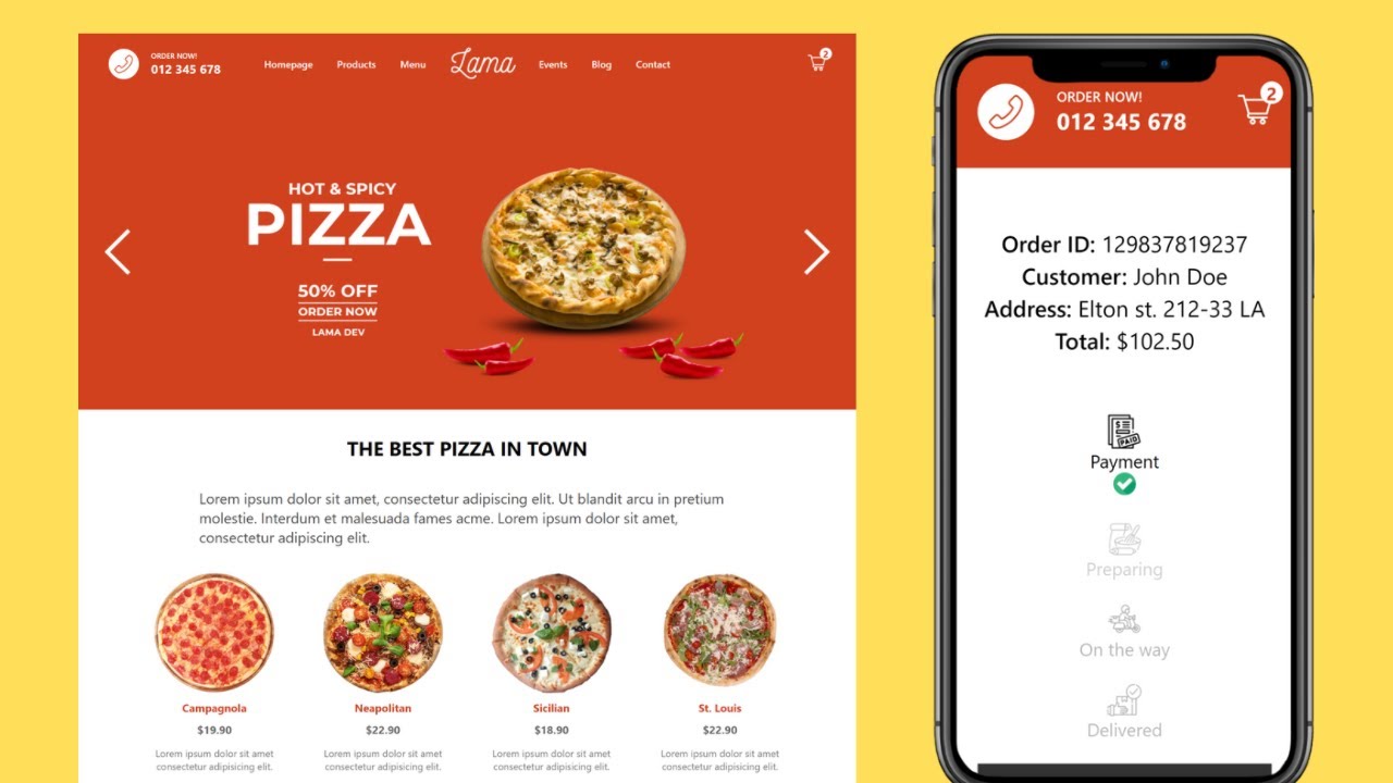 food delivery app  New Update  Food Ordering App UI Design Using React Next.js | Responsive Restaurant Website