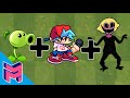 Friday Night Funkin Boyfriend + Lemon Demon + Peashooter - Plants vs Zombies Animation