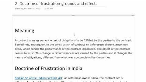 Doctrine of frustration