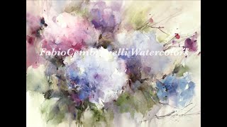 Hydrangeas CON (Zoom Workshop)  Watercolor/Aquarela  Demo