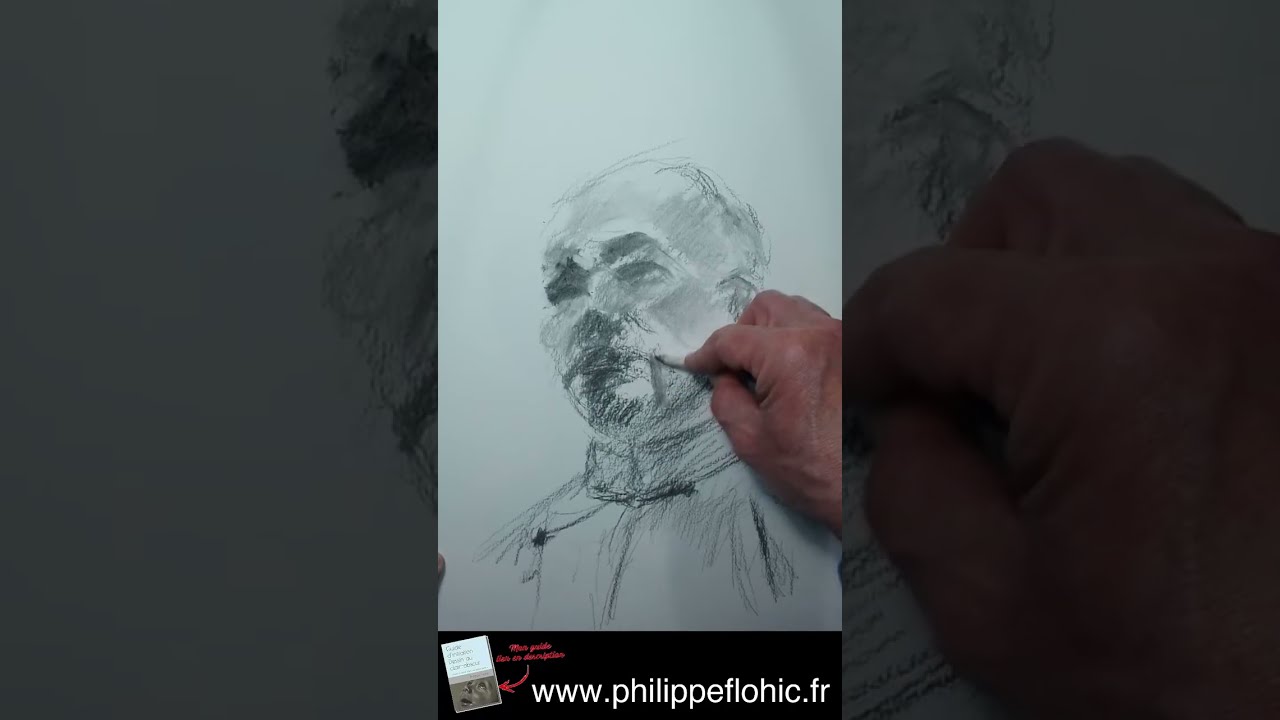 Portrait au fusain en clair-obscur ✏️ | Démo rapide en direct