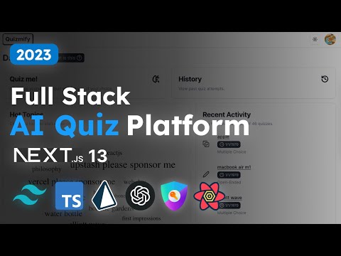 Build & Deploy: Full Stack AI Quiz Platform with NextJS 13, TailwindCSS, OpenAI, Next Auth