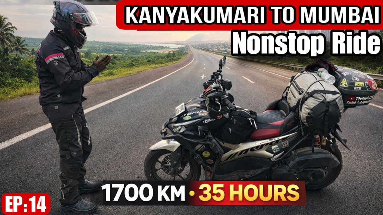 1700 KM Nonstop on a Scooter 😱 | Kanyakumari to Mumbai #k2kride #touringlife 