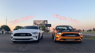 Single Turbo Mustang vs Twin Turbo Mustang! 2018 Mustang GT Battle...