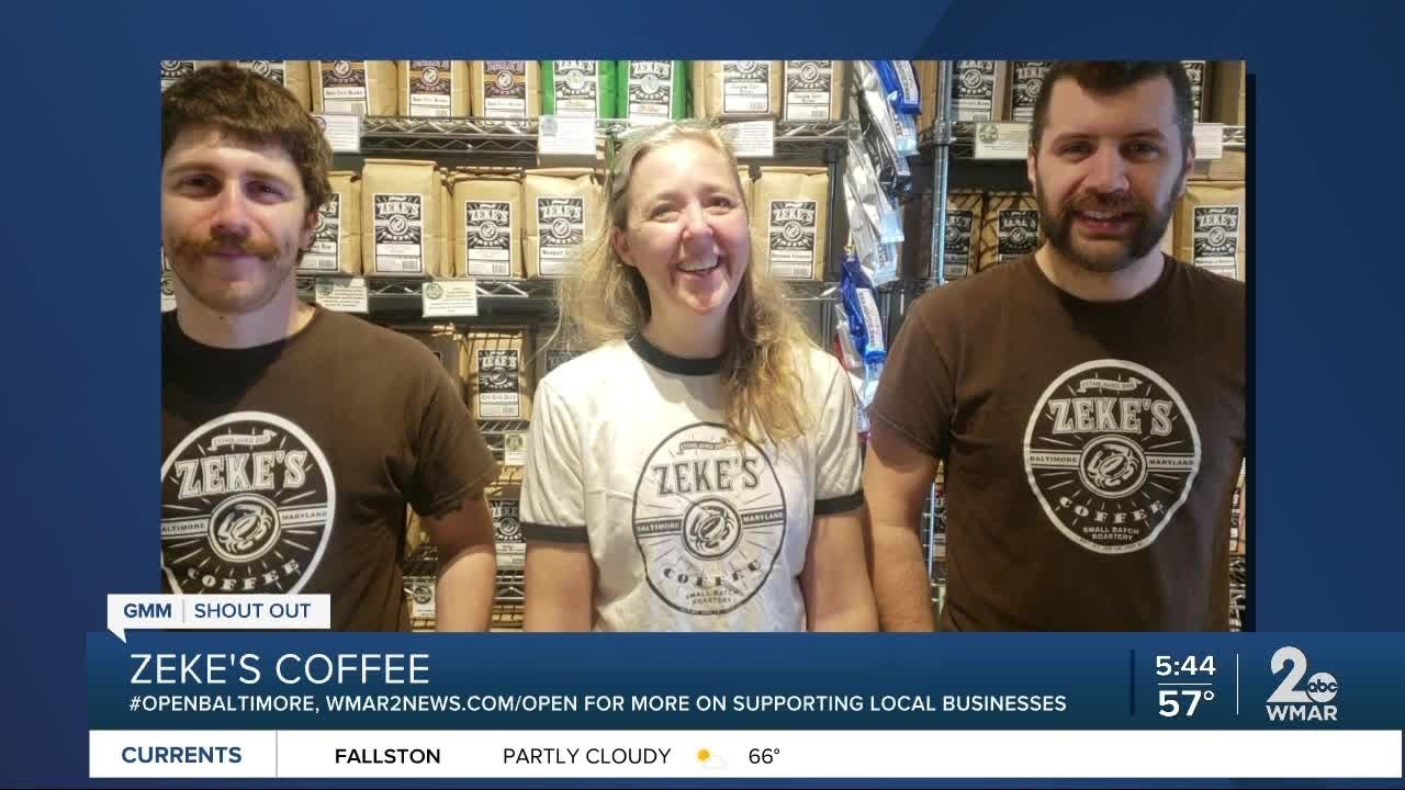 Zeke's Coffee says "We're Open Baltimore!' YouTube