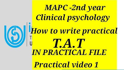 IGNOU M.A 2 nd year clinical psychology practical file video 1