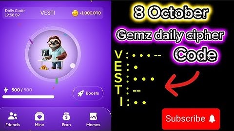 Gemz daily cipher code Today | Gemz daily cipher code | Gemz Morse code 8 October