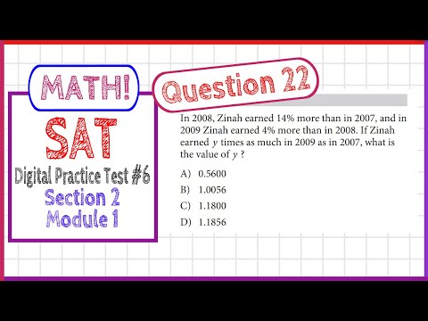 Question 22 in SAT Digital Practice Test #6, MATH Section 2 Module 1