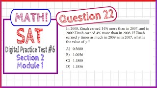 Question 22 in SAT Digital Practice Test #6, MATH Section 2 Module 1