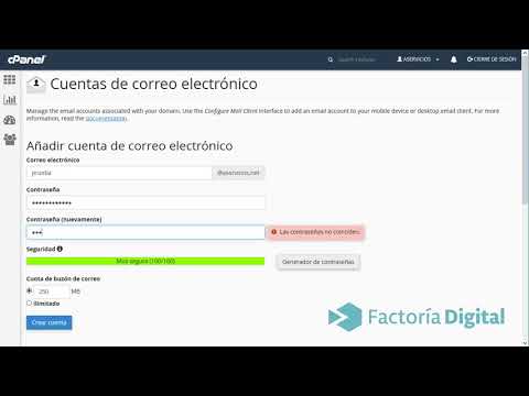 Como crear una cuenta de correo en cpanel