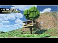 ⛏️ Minecraft Tutorial :: 🌳Cute Tree House for Starter - [마인크래프트 초보자용 나무 위에 있는 집짓기 건축 강좌]