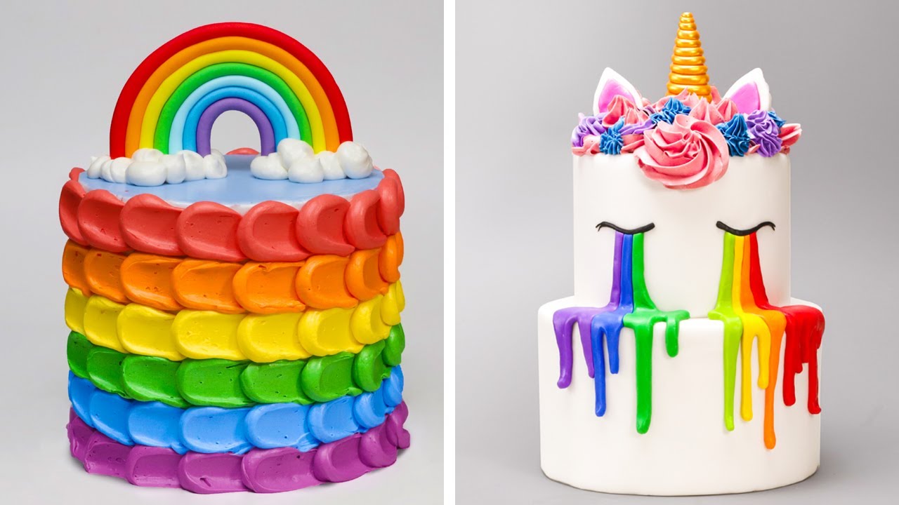 How to Make the Best Ever Rainbow Cake Decorating For Party ...