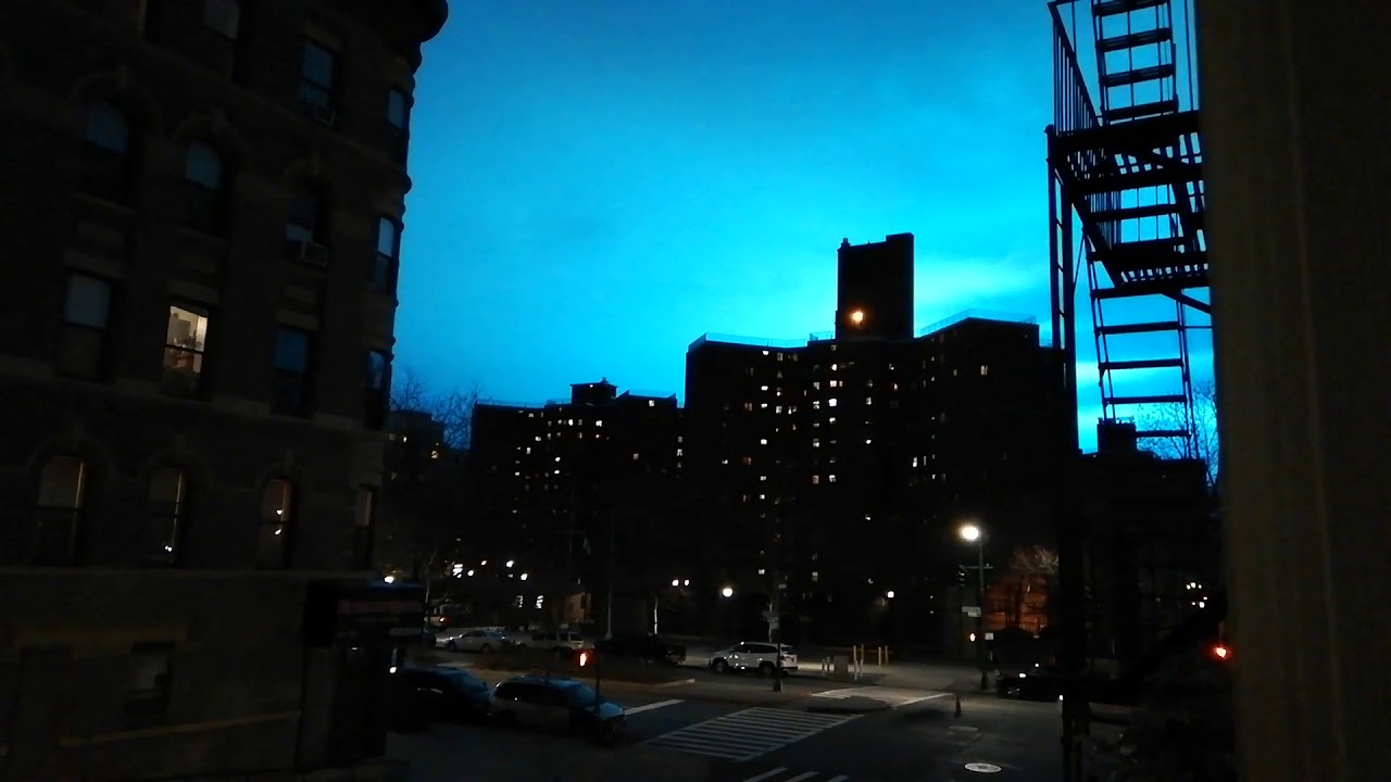 Blue Lights in the sky of NYC YouTube