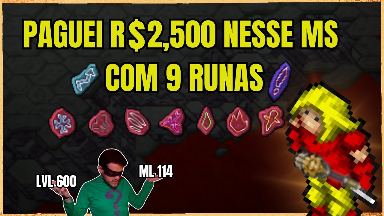 Runas Tibia GASTEI MAIS DE 2.500 REAIS NESSE MS LVL 600+ COM 9 RUNAS ...
