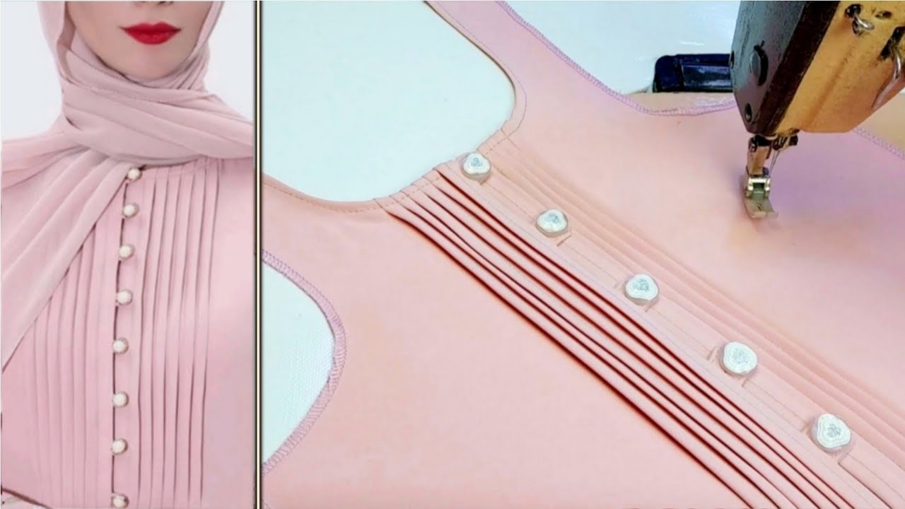 Clever Sewing Hacks You Haven't Seen Before | Simple Neck Design with Pintucks and Buttons