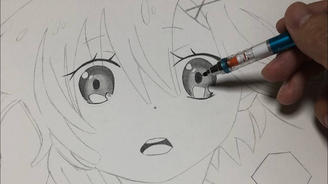 リゼロ Re ゼロ レム 描いてみた I Tried To Draw Rem With One Mechanical Pencil Youtube