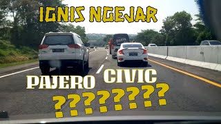 IGNIS ngebut di tol ngejar PAJERO & CIVIC TURBO???