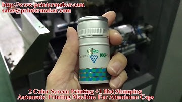 2 Color Screen Printing + 1 Hot Stamping Automatic Printing Machine For Aluminum Caps