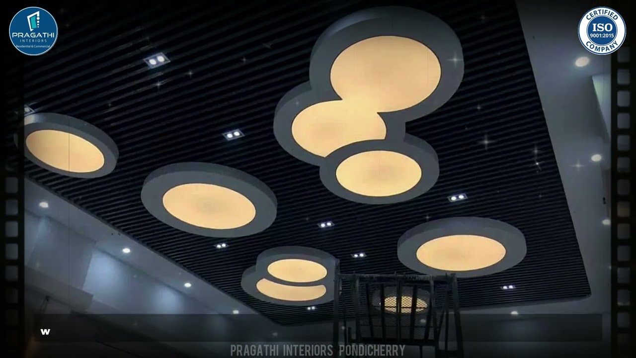 incorporating multiple levels or 3D shapes with stretch ceilings in a high-ceilinged bar?