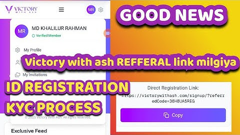 #VICTORY WITH ASH REFFERAL  LINK  MILGIYA 💥 ID REGISTRATION & KYC FULL PROCESS💥