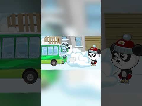 Зимние приключения Биби и автобуса #shorts