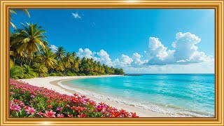 Tropical Paradise Beach Escape | Art Frame Screensaver | 4K TV Wallpaper | Vibrant Island Serenity screenshot 4