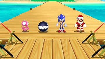 Step It Up 7 Win Challenge - Toadette vs Chain Chomp vs Sonic vs Mario | Mario Party 9
