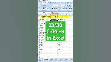 23/30 Excel Shortcut Copy Data to Right Cell #excel #spreadsheetmagic #spreadsheetsoftware