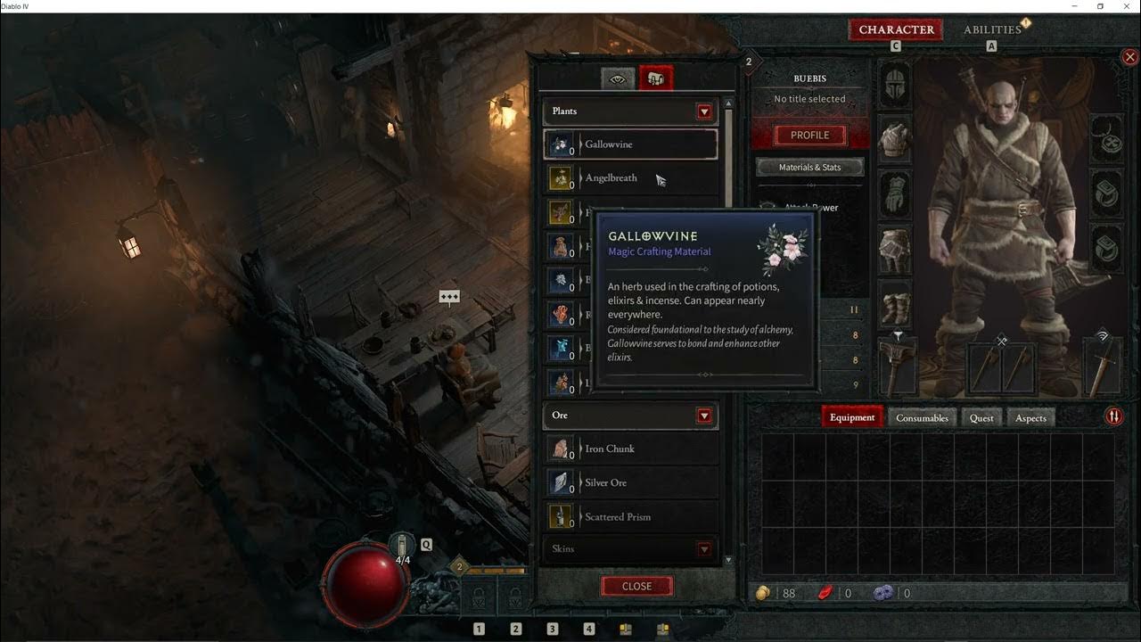 Diablo 4 Inventory, Materials & Stats Interface YouTube