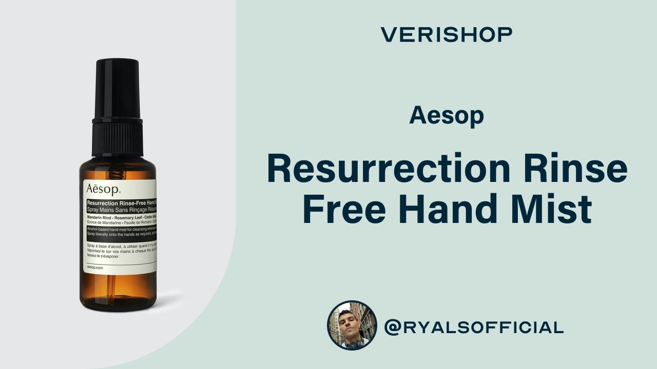 Aesop Resurrection Rinse Free Hand Mist Review YouTube
