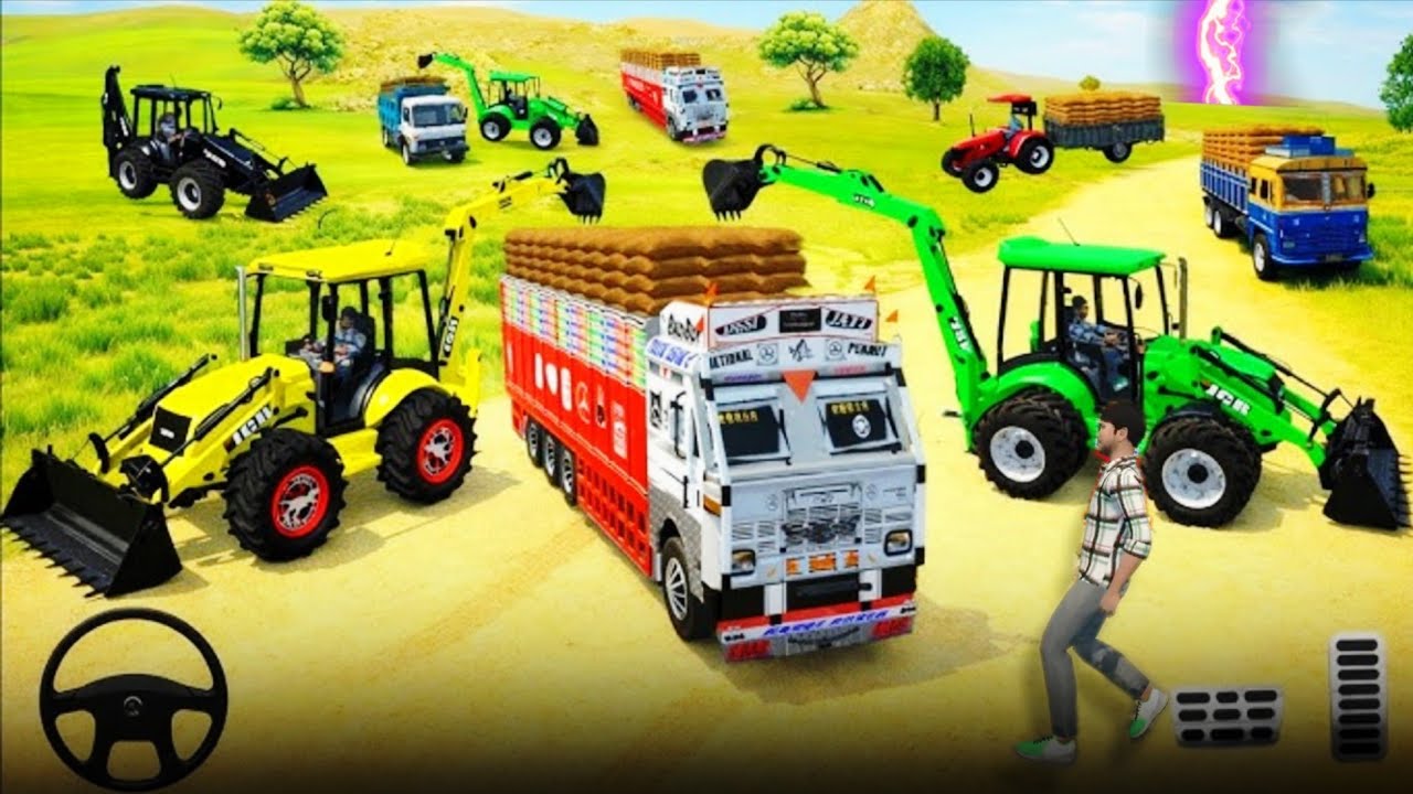 Drive JCB and Uploading #jcb #tractor #dumper #gamesStoneFrom Dumper Truck in Game #car 