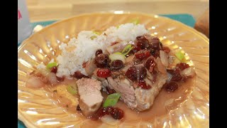 PORK CHOPS with Cranberry Sauce - Bonitas Kitchen
Welcome to Bonitas Kitchen! Today we will be making PORK CHOPS with Cranberry Sauce. These pork tenderloin chops are seasoned with salt and pepper and grilled.
See recipe posted below!!!
To view & download the full recipe, please view it here on our website:
https://www,bonitaskitchen.com
Our cookbooks link: https://www.bonitaskitchen.com/cookbook
Shop our recommended kitchen tools and canning supplies on our Amazon Storefront:
https://www.amazon.ca/shop/bonitaskitchen
Recipe:
4 to 6 pork tenderloin chops ( 4 ounces each ) ½ tsp black pepper
2 tsp cornstarch 1 cup cranberry juice
2 tsp honey or brown sugar ¾ cup dried or fresh cranberries
1 tbsp tarragon, or rosemary or fennel seeds 1 tbsp parley
2 or 3 cups hot cooked white rice ½ tsp sea salt
1 tbsp olive oil or cooking spray 1 diced onion
1 stick Green onion, garnish
Ingredients:
First sprinkle black pepper and sea salt over pork chops.
Coat a large pan or skillet with olive oil or cooking spray, Cook pork chops over medium heat for 3 to 4 minutes on each side or until lightly brown.
Remove pork chops from pan or skillet unto a plate and cover in foil to keep warm. Add diced onions to cook for a few minutes.
In a small bowl, mix cornstarch, juice and honey or brown sugar until smooth.
Add to pan with onions, stirring to loosen the browned bits.
Stir dried or fresh cranberries, one off the herbs, tarragon, rosemary or fennel whatever you have….into the pan.
Bring to a boil; cook 2 minutes longer or until thickened and bubbly.
Return pork chops to pan and any juice from the pork chops, Reduce heat; cover and simmer for 4 to 6 minutes or until meat thermometer reads 160ºf.
Serve with rice and green peas.
Cooking Rice:
Method:
3 cups hot water into a saucepan bring to a boil, then add ¼ tsp sea salt. Add 2 cups of uncooked rice. Stir in to loosen the grains.
Part cover if no hole in lid, stirring occasionally over medium stovetop heat for 2 minutes or until it starts to boil.
Turn heat down to warm, totally cover the saucepan with lid and let continue steaming for 5 to 10 minutes. Then remove lid and fluff the rice with a fork. Add 1 tsp butter and continue tossing it through. Serve with pork chops!
Bonita’s Tips:
2 cups of uncooked rice will equal to 3 cups of cooked rice, add more water if needed.
Use fresh cranberries if in season. Use herb of choice or what you have at home.
Email us if you cant find a recipe!! bonitakitchen@gmail.com
Thank you for watching Bonitas Kitchen, and dont forget to subscribe for more Traditional Newfoundland Recipes and Cooking! PORK CHOPS with Cranberry Sauce - Bonitas Kitchen
