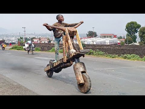 Riding Handmade Scooters in Congo