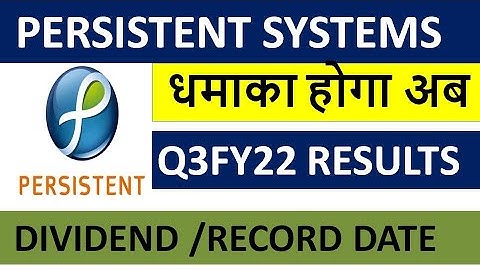 PERSISTENT SYSTEMS Q3 RESULTS |DIVIDEND AND RECORD DATE |PERISTENT LATEST NEWS |#PERSISTENTNEWS