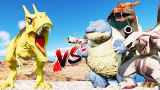 (Jurassic World Evolution)Pikachu T-Rex VS Pokémon Dinosaurs Fight