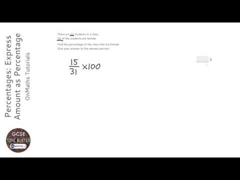 Percentages: Express Amount as Percentage (Grade 3) - OnMaths GCSE Maths Revision
