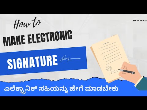 How to Make Electronic Signature Kannada l Rik Kannada