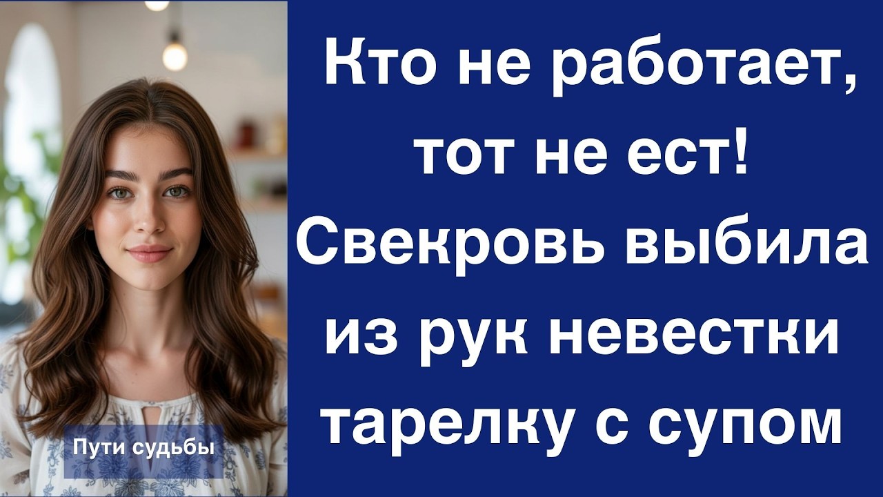 Кто не работает, тот не ест! Свекровь выбила из рук невестки тарелку с супом