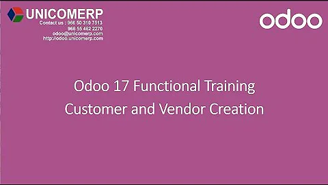 Odoo 17 Customer and Supplier Creation | Odoo 17 Enterprise | Contact Creation | Functional training