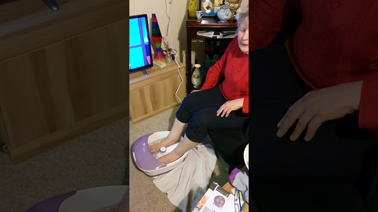 Mum enjoying foot spa YouTube