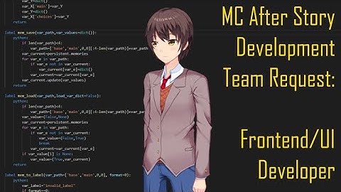 MCAS (MC After Story): Looking for UI/frontend(?) designer