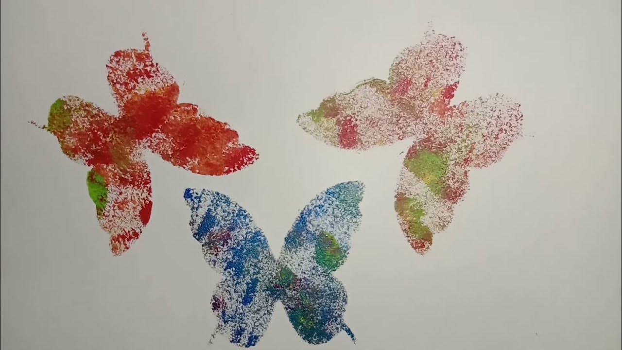 Sponge painting for kids / Stencil art YouTube