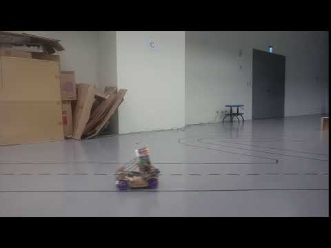 Demo of Braking without Reverse Thrust Vector of Fan-Powered Robot