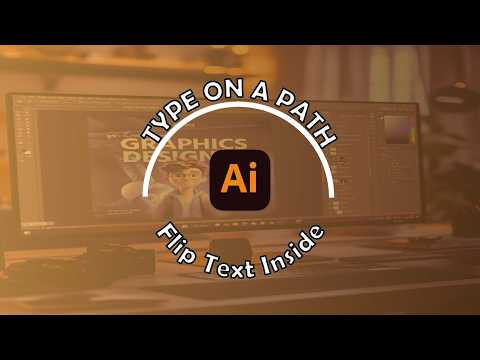 FLIP TEXT USING TYPE ON A PATH TOOL ON A CIRCLE - ILLUSTRATOR TUTORIAL