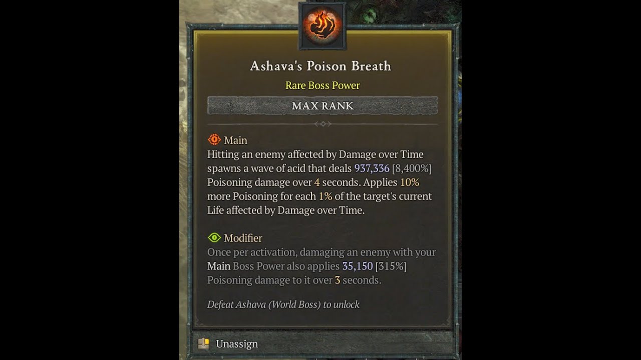 diablo 4 - season 8 - insane leveling boss power - breath of ashava - 8400% base damage